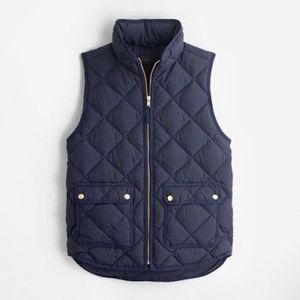 J Crew Women's Navy Blue Quilted Excursion Vest- Medium